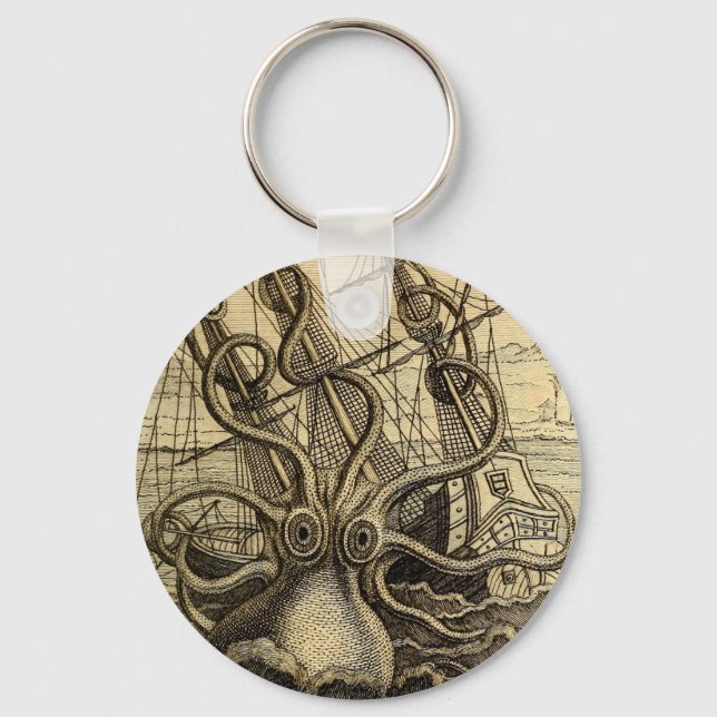 Chaveiro Vintage Kraken Print (Frente)