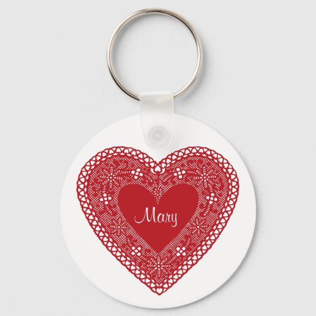 Chaveiro Vintage Lace Heart (Frente)