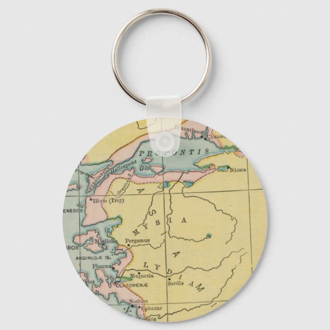 Chaveiro Vintage Map Propontis Mysia Lydia Grécia (Frente)