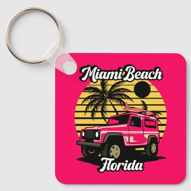 Chaveiro Vintage Miami Beach Flórida (Frente)