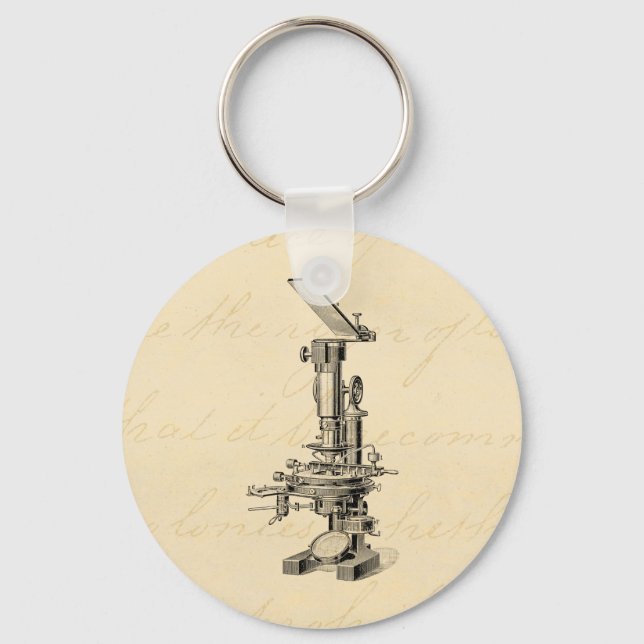 Chaveiro Vintage Microscope Illustration Retro Microscopes (Frente)