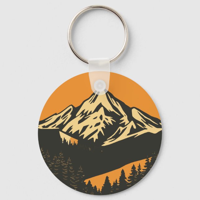 Chaveiro Vintage Mountain Sunset (Frente)
