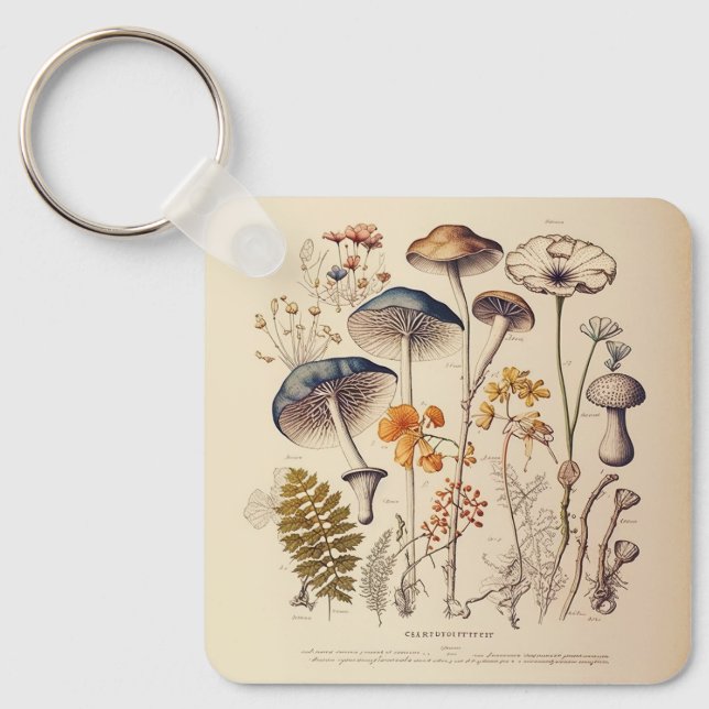 Chaveiro Vintage Mushroom Naturalist (Frente)