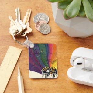 Chaveiro Vintage Music Rainbow, Casal vitoriano dançando