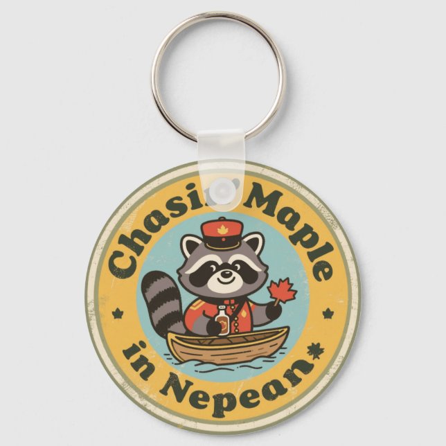 Chaveiro Vintage Nepean Ontario Raccoon Gift (Frente)