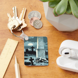 Chaveiro Vintage o Dia das Bruxas, cemitério assustador co