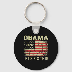 Chaveiro Vintage Obama 2028 Engraçado Eleição Política Patr