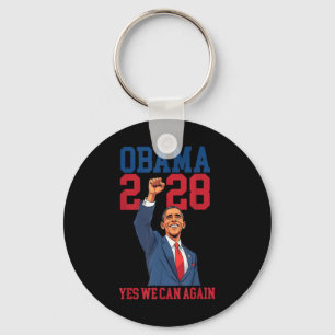 Chaveiro Vintage Obama 2028 Engraçado Eleição Política Patr