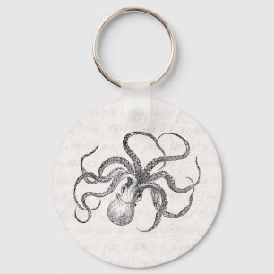 Chaveiro Vintage Octopus Modelo com Texto Antiquado