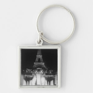 Chaveiro Vintage Paris Fontains Tower Eiffel noite