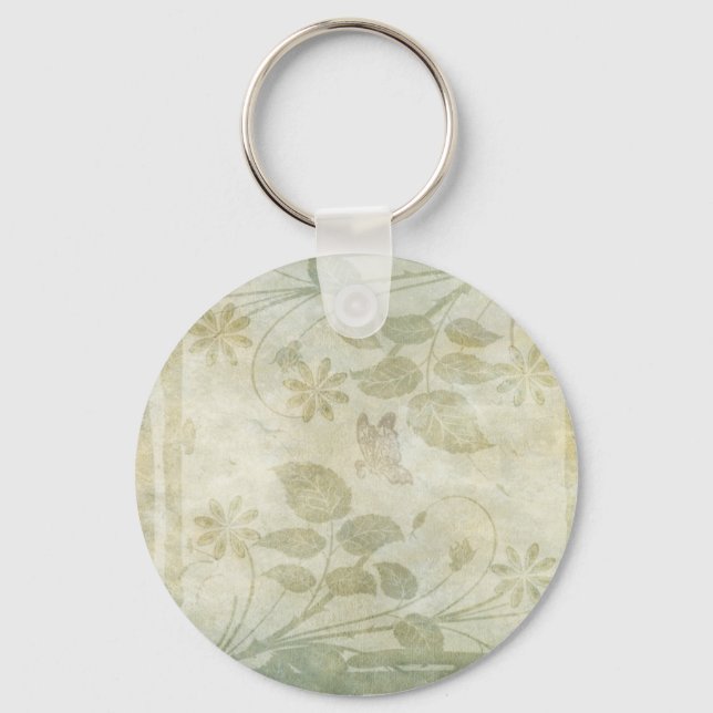 Chaveiro Vintage Pastel Floral Wedding (Frente)