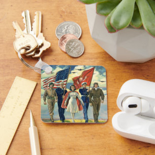 Chaveiro Vintage Patriótico, Orgulho de Heros Militares