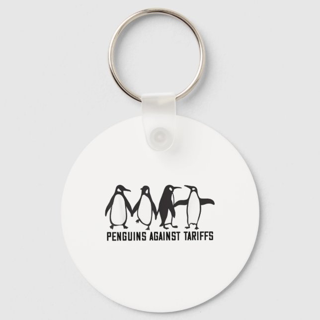 Chaveiro Vintage Penguins Protesta Contra Pinguins Engraçad (Frente)