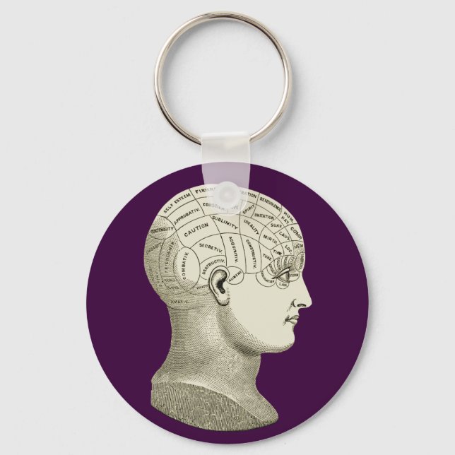 Chaveiro Vintage Phrenology Head Key Chain (Frente)