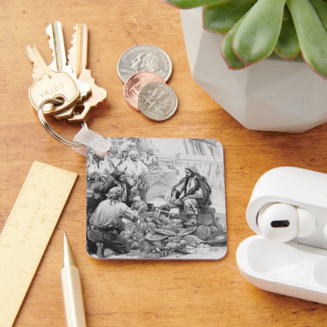 Chaveiro Vintage Pirates Contando seus Tesouros e Loot (Mesa)