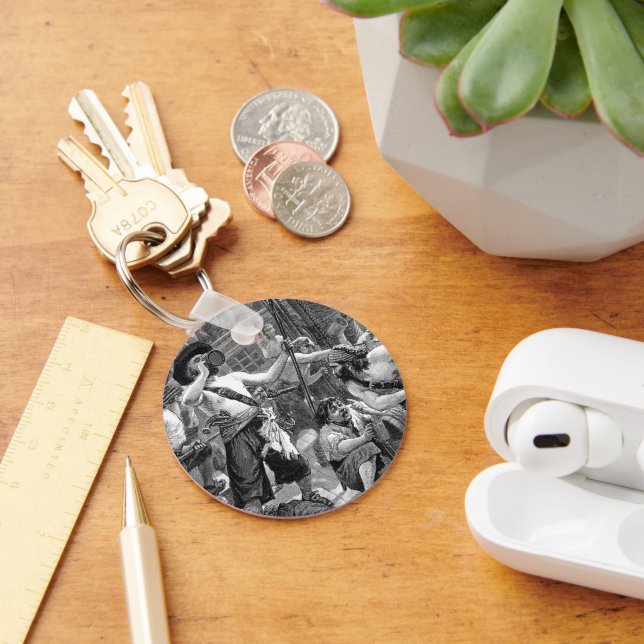 Chaveiro Vintage Pirates Lutando e Bebendo no Navio (Mesa)