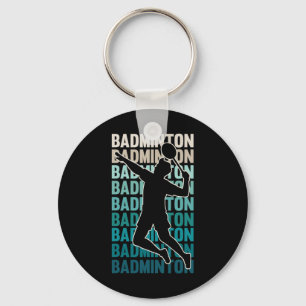 Chaveiro Vintage Play Badminton Silhouette Player Shu