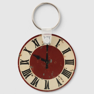 Chaveiro Vintage Pocket Watch Clock Face Shabby Distante