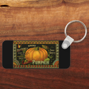 Chaveiro Vintage pode rotular arte, borboletas de abóbora v