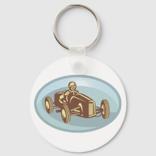 Chaveiro Vintage Race Car Motorsport Art Clássica