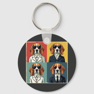 Chaveiro Vintage Rerto Beagle Dog 70s Estilo Óculos de sol