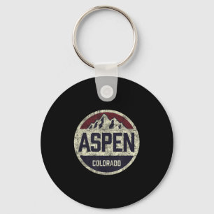 Chaveiro Vintage Retro Aspen Colorado Mountain Circle Skiin