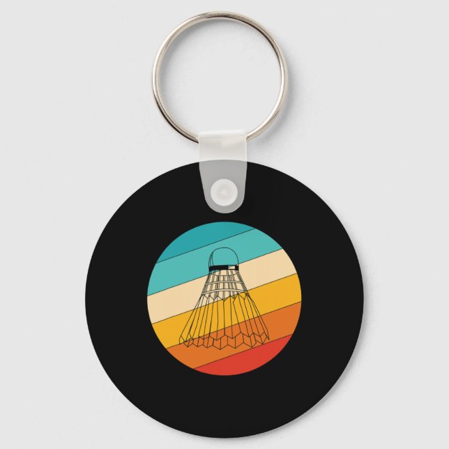 Chaveiro Vintage Retro Badminton Shuttle Player 1 (Frente)