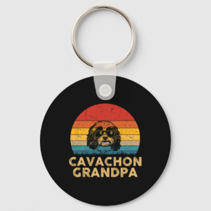 Chaveiro Vintage Retro Cavachon Avô Amante de Cães Pata Pai