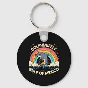 Chaveiro Vintage Retro Golfo Do México Golfinho Funny 1