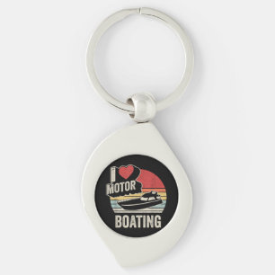 Chaveiro Vintage Retro I Love Motor Barco Engraçado Boater