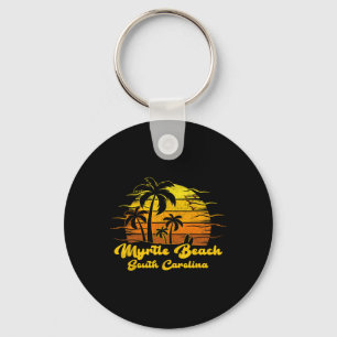 Chaveiro Vintage Retro Palm Tree Sunset South Carolina Myrt