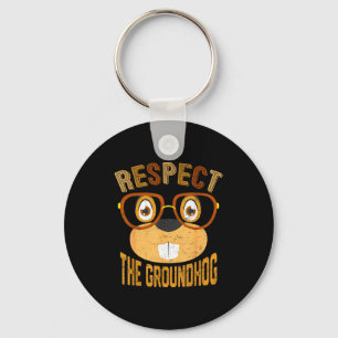 Chaveiro Vintage Retro Respeite O Feriado Do Groundhog Masc