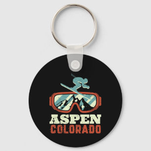 Chaveiro Vintage Retro Ski Snowboard Aspen Colorado M