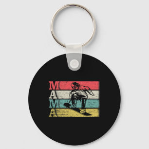 Chaveiro Vintage Retro Snowboard Mama Ski Snowboard Silh
