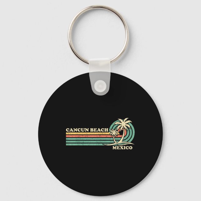 Chaveiro Vintage Retro Summer Vacing México Cancun Beach (Frente)