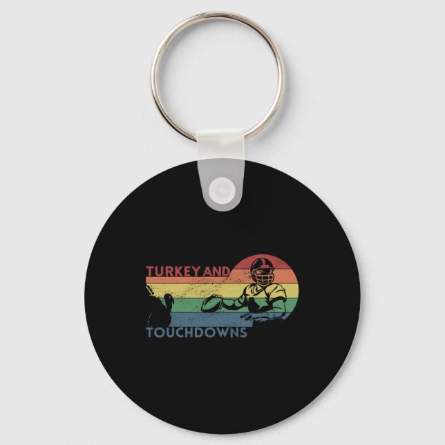 Chaveiro Vintage Retro Turquia e Touchdowns F (Frente)