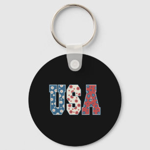 Chaveiro Vintage Retro Usa 4 De Julho Fluxo Patriótico De M