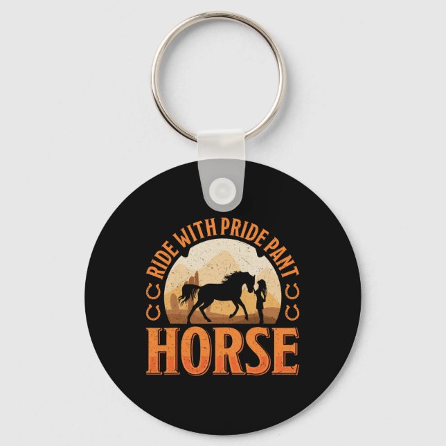 Chaveiro Vintage Ride with Pride Pant Horse (Frente)