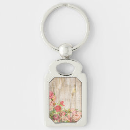 Chaveiro Vintage Rosas Rústicos Românticos Madeira