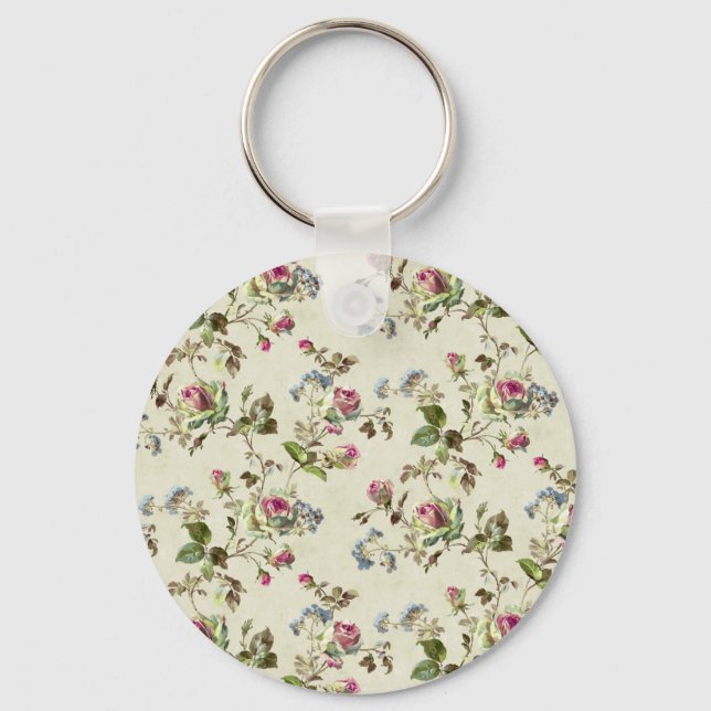 Chaveiro Vintage Rose  Floral Pattern Shabby chic (Frente)