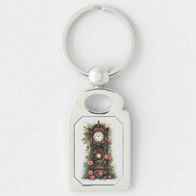 Chaveiro Vintage Rose Grandfather Clock (Frente)