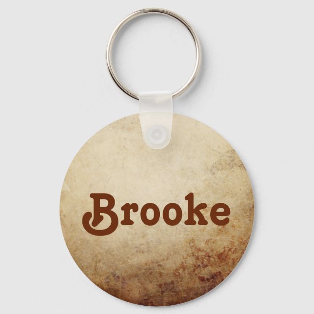 Chaveiro Vintage Rustic Paper Textic Rust Brown (Frente)
