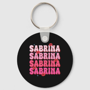 Chaveiro Vintage Sabrina Nome Personalizado I Love Sabrina 