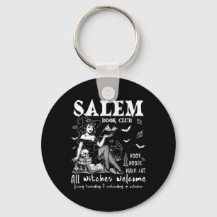 Chaveiro Vintage Salem Witch Leading Books Halloween Spooky