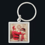Chaveiro Vintage Santa Claus Snowman Winter Christmas<br><div class="desc">Vintage Santa Claus Snowman Chaveiros de Natal de inverno apresentam um Papai Noel alegre e um boneco de neve na neve. Perfeito como enchedores e presentes para família e amigos nos feriados de Natal. Parte de uma coleção. Projetado por feriados do Evco www.zazzle.com/store/evcoholidays</div>