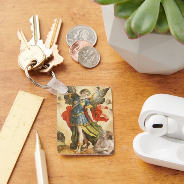 Chaveiro Vintage São Miguel Derrota Lúcifer (Mesa)