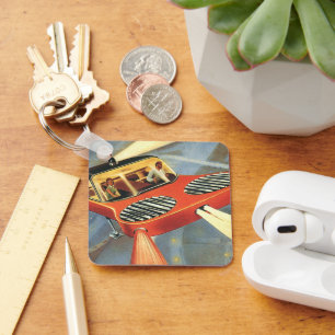 Chaveiro Vintage Science Ficting Carro Voador Futurístico