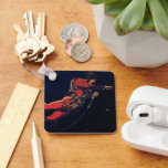 Chaveiro Vintage Science Fiction Astronaut in Outer Space<br><div class="desc">Vintage illustration futuristic science fiction image featuring an astronaut on a spacewalk and floating in outer space. A classic 50s retro sci fi comic book design.</div>