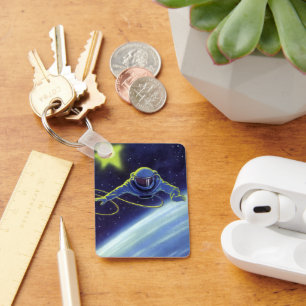 Chaveiro Vintage Science Fiction Astronaut on a Space Walk