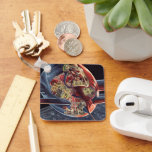 Chaveiro Vintage Science Fiction Astronaut Rocket Spaceship<br><div class="desc">Vintage illustration futuristic Science Fiction travel and transportation image. A transparent spaceship flying over planet earth with an astronaut pilot. A classic 50s retro comic book sci fi design of the future.</div>